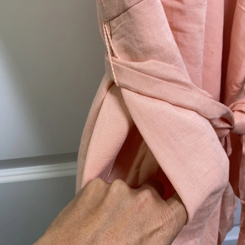 H&M - Peach Linen Short Romper Size Small
